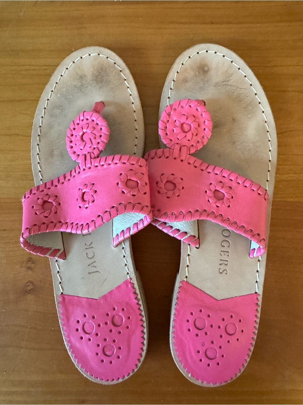 Jack Rogers Hot Pink Leather Sandals